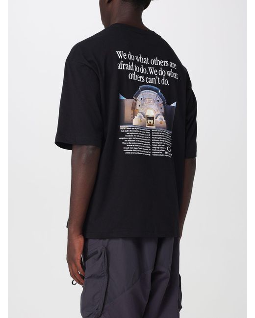 Oakley Blue Cotton T-Shirt With Contrasting Graphic Print And Dropped Shoulders for men