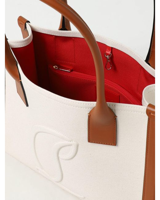 Borsa By My Side in canvas e pelle di Christian Louboutin in Natural