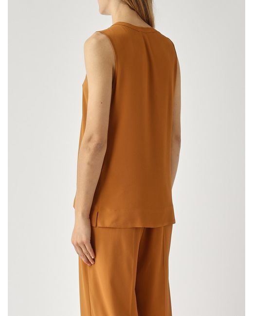 Maliparmi Brown Silk Blend Blouse