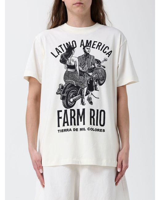 Farm Rio White Linen Blend T-Shirt