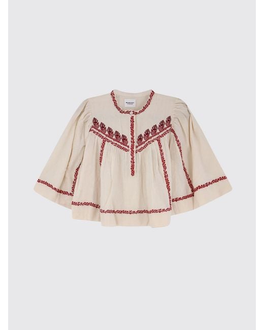 Isabel Marant Natural Juline Embroidered Cotton Blouse