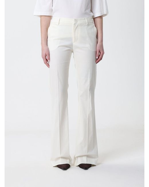 PT Torino White Flared Cotton And Silk Blend Trousers