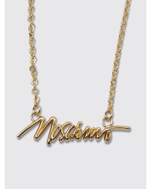 Moschino Couture White Metal Necklace With Logo