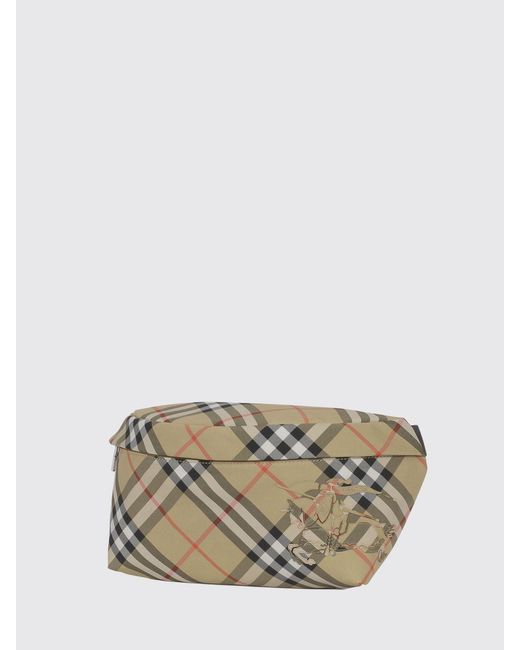 Burberry Gray Check Print Nylon Belt Bag for men