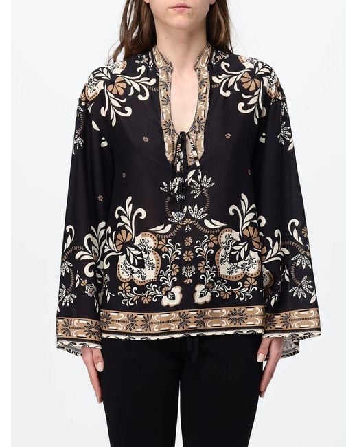 Twinset Black Liberty Cotton Kaftan