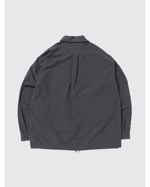 And Wander Gray Cotton Blend Overshirt for men