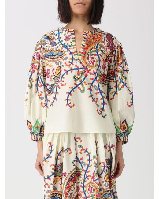 Etro Multicolor Cotton Blouse With Paisley Print