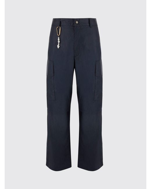 DARKPARK Blue Cotton Cargo Trousers for men