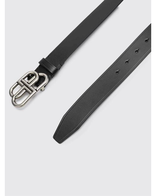 Balenciaga White Bb Leather Belt for men