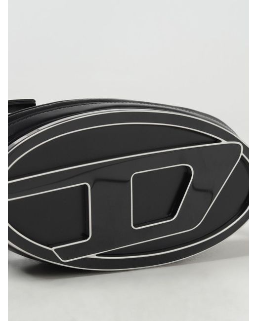 Bandolera 1DR Pouch con placa del logo DIESEL de color Black