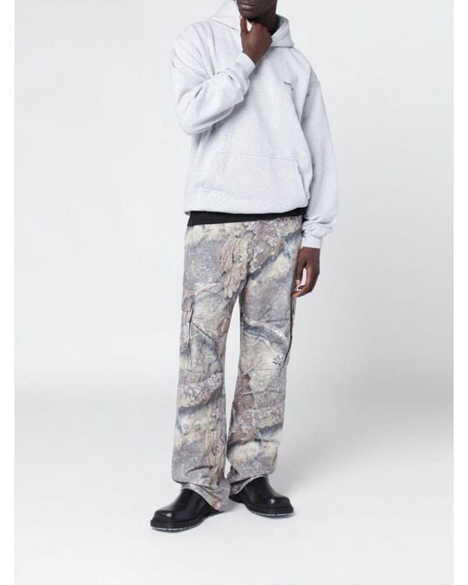 Represent White Oversized Cotton Hoodie With Logo for men
