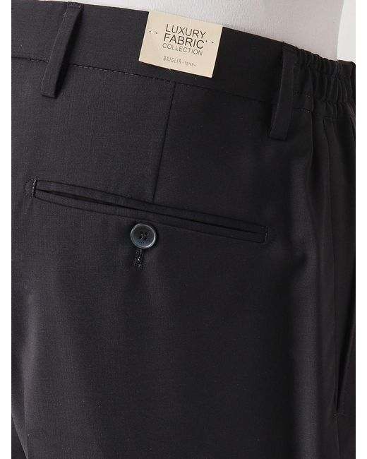 Briglia 1949 Black Virgin Wool Portobello Trousers for men