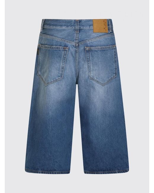 Haikure Blue Cotton Denim Shorts