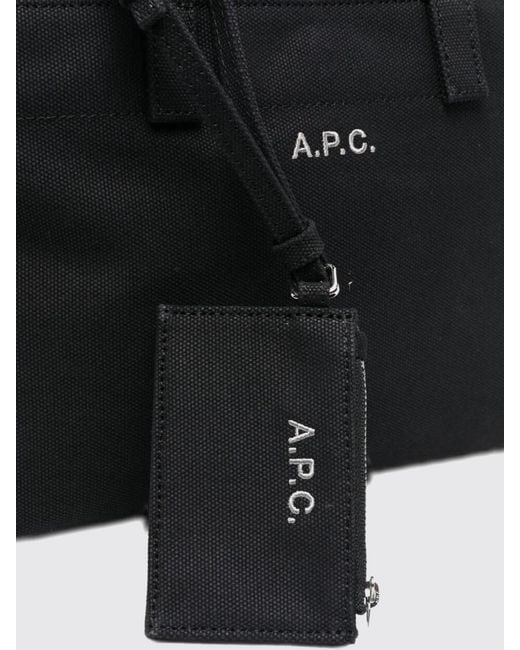 A.P.C. Black Le Drummer Cotton Canvas Bag