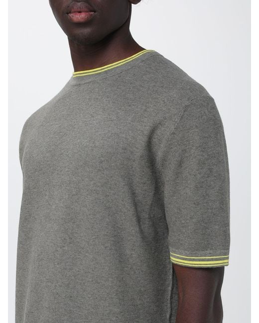 People Of Shibuya Gray Cotton And Linen Crew Neck Sweater for men