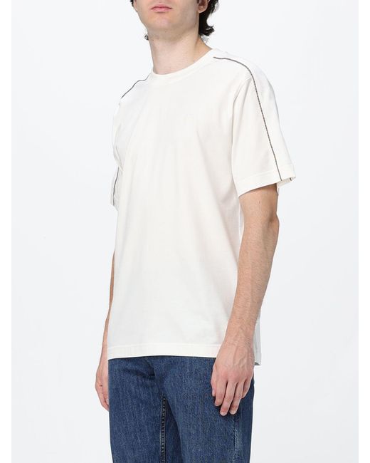 Burberry White Short-Sleeved Pure Cotton T-Shirt With Crew Neck for men