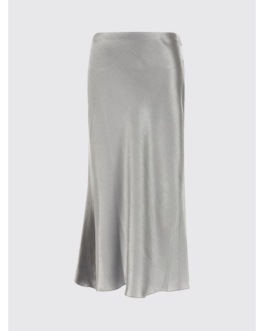 Tory Burch Gray Satin Midi Skirt