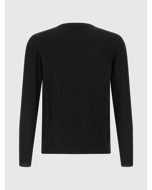 Zanone Black Cotton Crew Neck Sweater for men