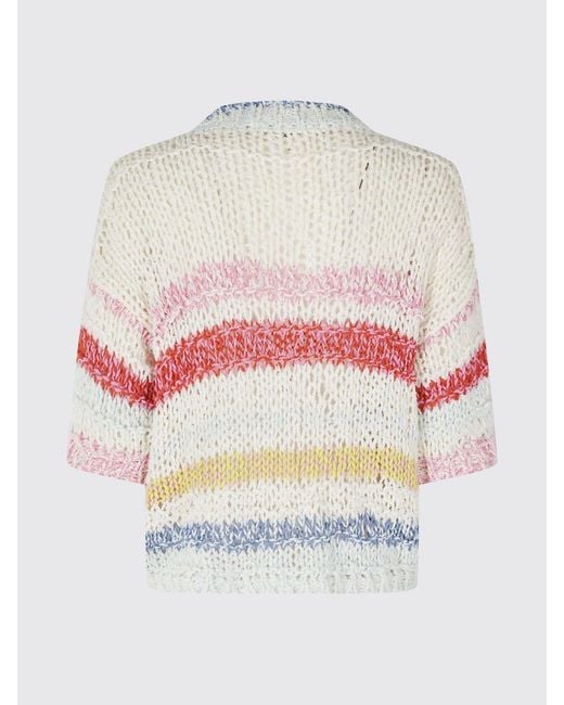 Roberto Collina Multicolor Striped Cotton Blend Sweater