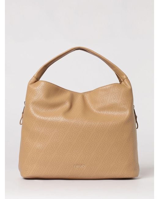 Liu Jo Natural Kaliska Faux Leather Bag With Perforated Monogram