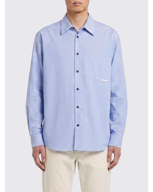 GR10K Blue Striped Cotton Shirt for men