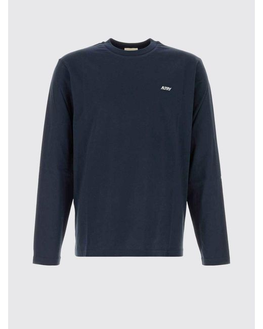 Autry Blue Cotton T-Shirt With Logo for men