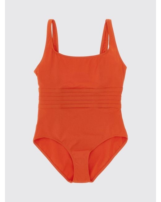 Eres Orange Nylon One-Piece Swimsuit