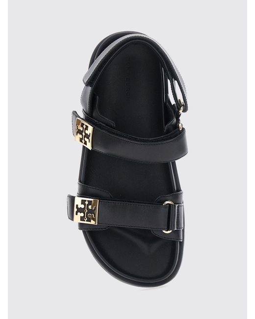 Tory Burch White Mellow Leather Slingback Sandals With Double T Logo And Low Heel