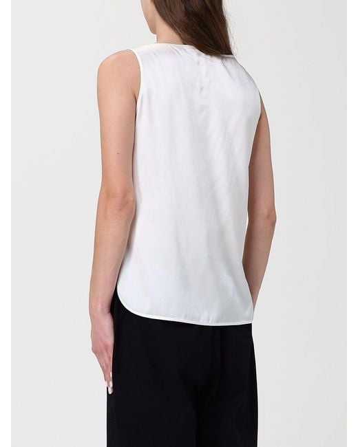 Max Mara White Satin Top