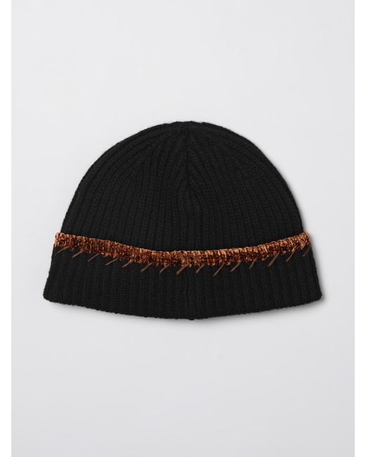 Marni Black Ribbed Wool Hat for men