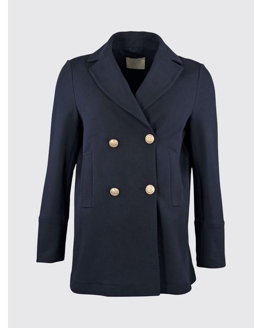 Circolo 1901 Blue Double-Breasted Cotton Coat