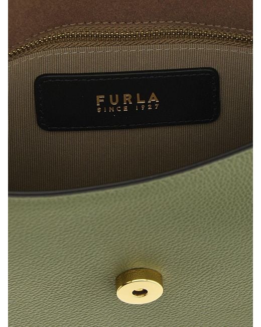 Furla Green Moonlight Calfskin Shoulder Bag