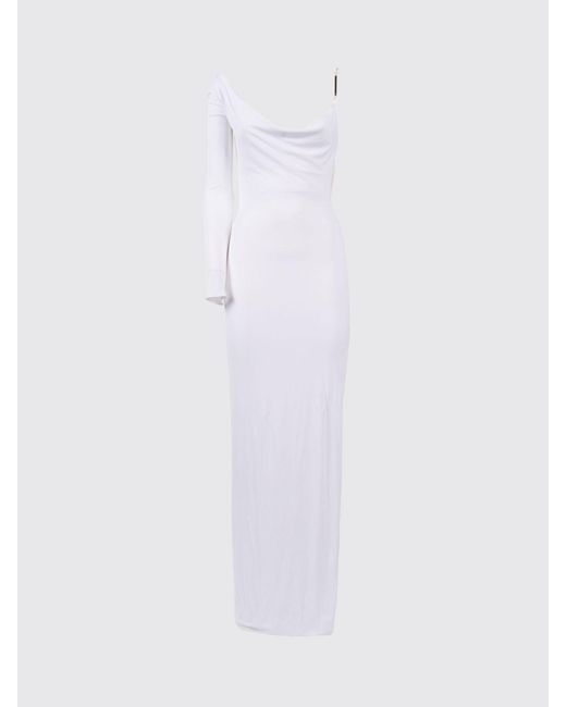 Elisabetta Franchi White Jersey One Shoulder Dress