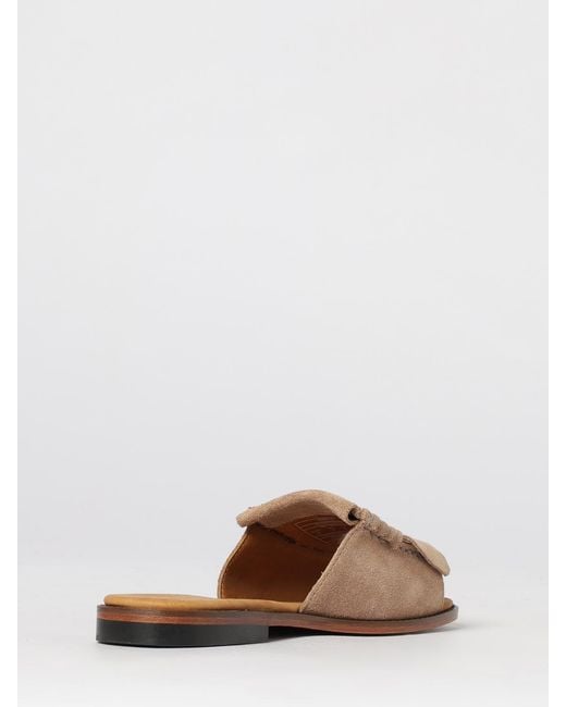 Sebago Natural Suede Mules With Fringes