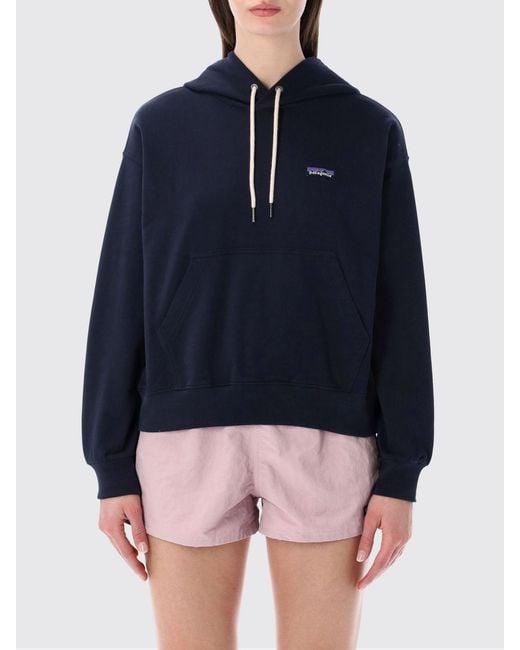 Patagonia Blue Organic Cotton Hooded Sweatshirt