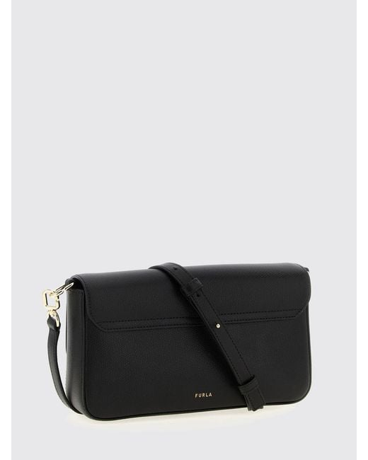 Furla Black Iride Grained Leather Bag