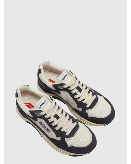 Autry White Hyperway Bicolour Leather And Mesh Low-Top Sneakers for men