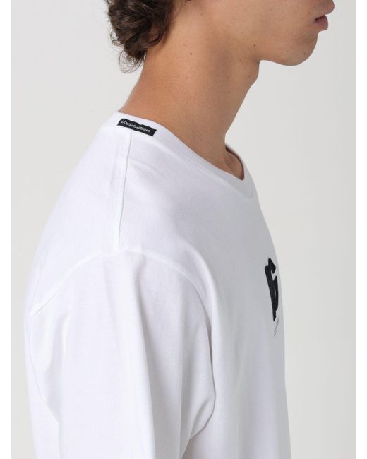T-shirt DG in cotone di Dolce & Gabbana in White da Uomo
