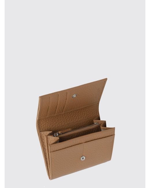 Orciani Brown Hammered Leather Wallet