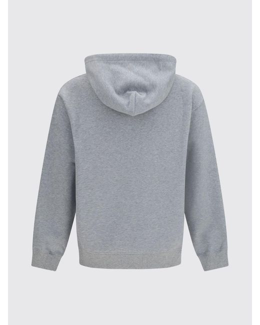 Valentino Garavani Gray Vlogo Embroidered Cotton Hoodie for men