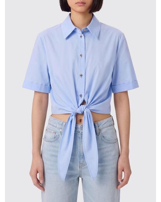 Liu Jo Blue Cropped Cotton Shirt