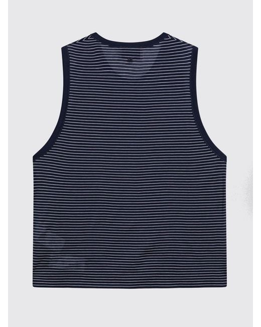 AMI Blue Slim Fit Cotton Tank Top With Round Neck for men