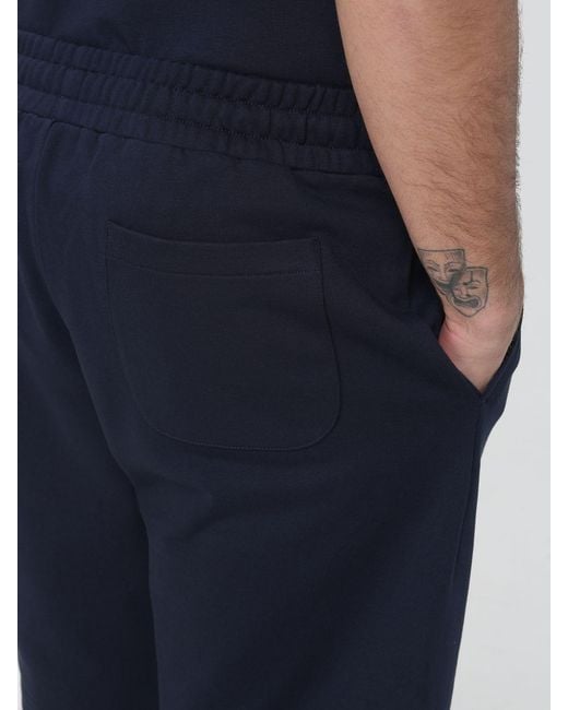 EA7 Blue Cotton Jogging Shorts for men