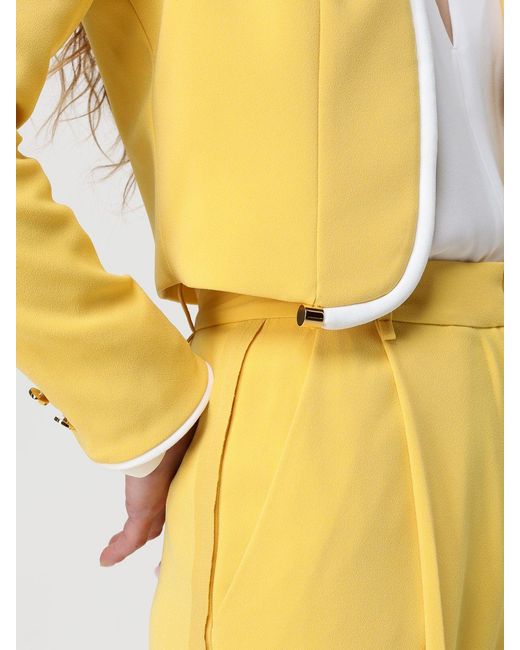 Elisabetta Franchi Yellow Polyester Blazer