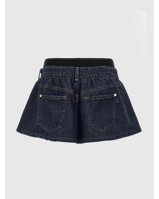 7 For All Mankind Blue Cotton Denim Mini Skirt