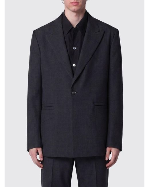 NAMACHEKO Blue Single-Breasted Peak Lapel Blazer for men