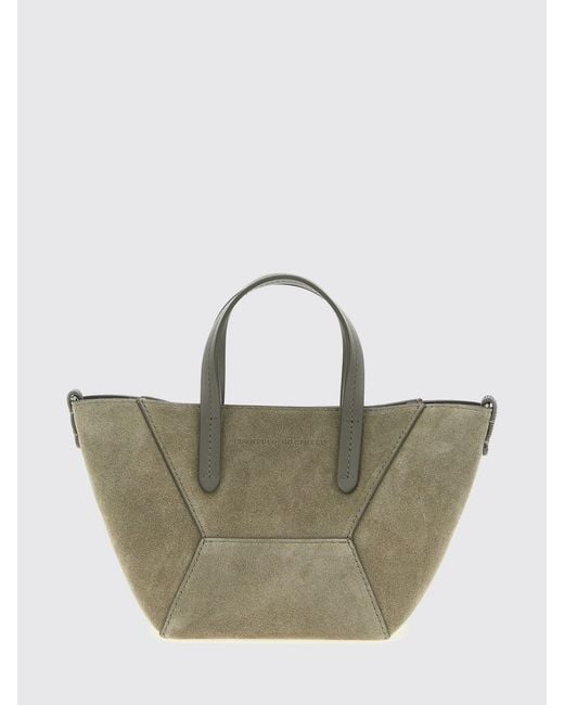 Brunello Cucinelli Gray Bc Duo Suede Bag