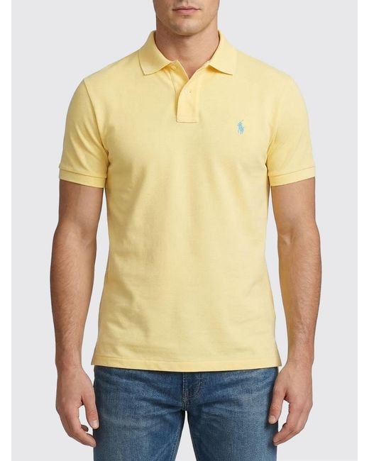 Polo Ralph Lauren Yellow Cotton Polo Shirt With Pony Logo for men
