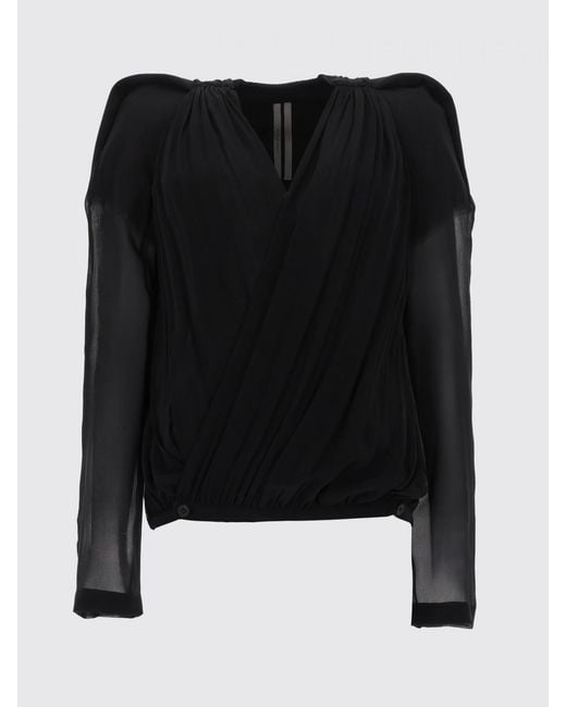 Rick Owens Black Silk Blouse