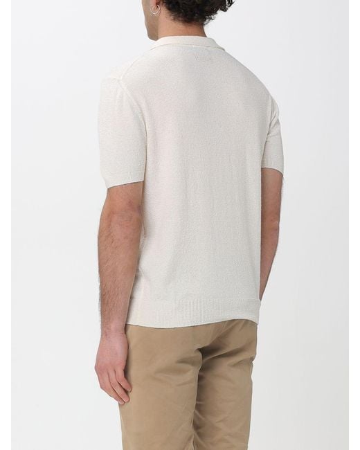 Drumohr White Cotton Blend Knit Polo for men